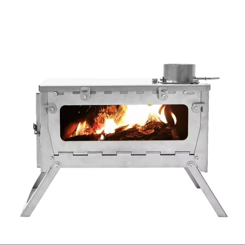 Hot Tent Wood Stove With Chimney Pipe - Draagbare Outdoor Houtkachel Met Schoorsteenpijp Camping