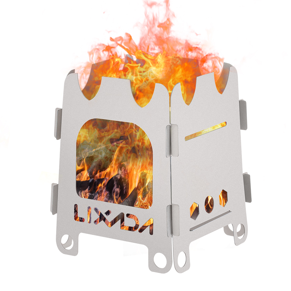 Titanium Folding Wood Stove Tent - Lixada Titanium/Roestvrij Staal Outdoor Camping Kachel