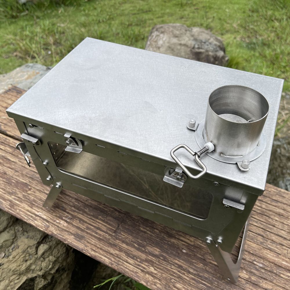 Hot Tent Wood Stove With Chimney Pipe - Ultralichte hete tentkachel met 2,5m schoorsteenpijpen,