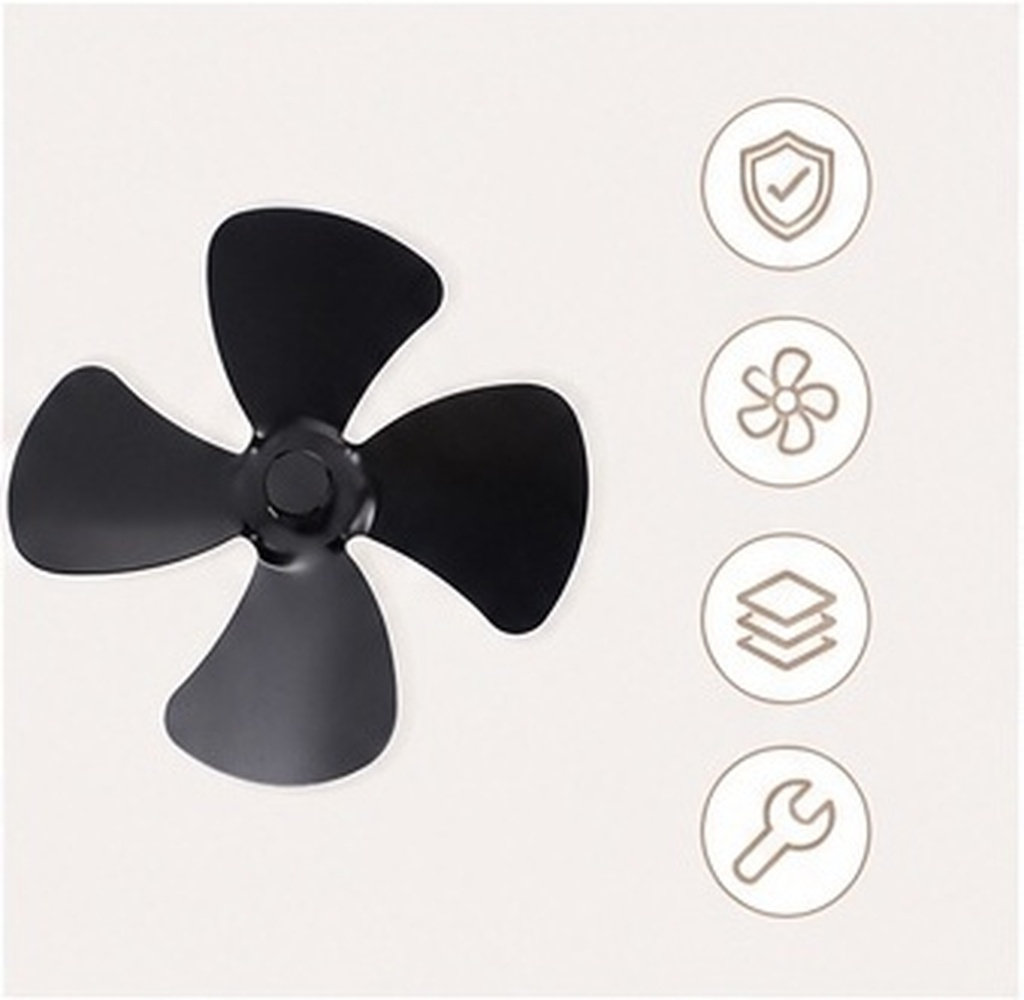 Stove Fan Heat Powered 4 Blade - Vervangende 4-bladige ventilatorbladen van aluminiumlegering voor