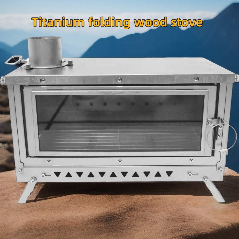 Titanium Folding Wood Stove Tent - Titanium opvouwbare houtkachel voor buiten kamperen,
