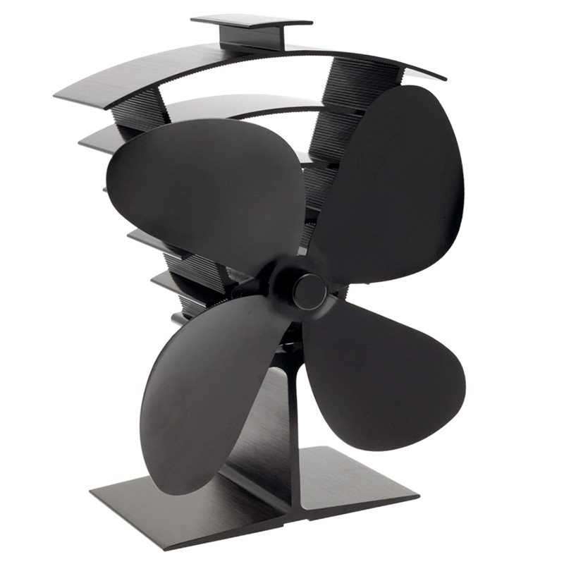 Stove Fan Heat Powered 4 Blade - IALJ-Hoge Temperatuur Houtkachelventilator Aluminium Hittebestendig 4