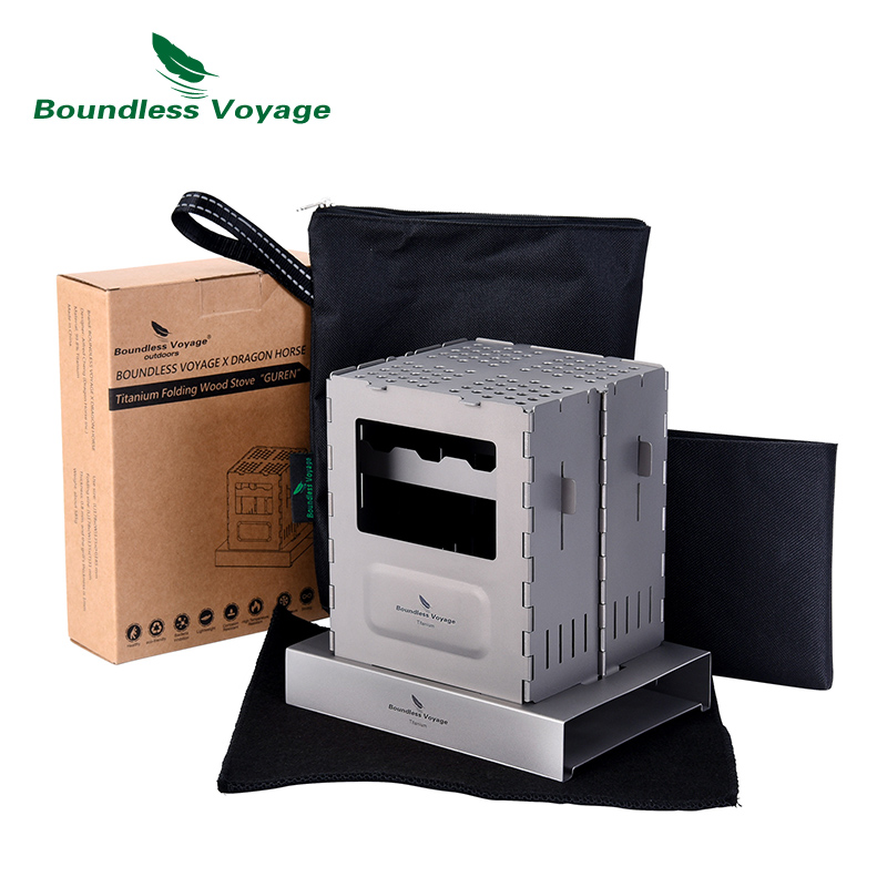 Titanium Folding Wood Stove Tent - Boundless Voyage Titanium Kachel, Opvouwbare Houtkachel