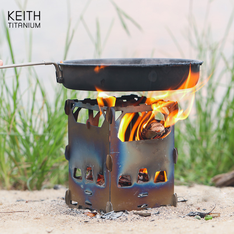 Ultralight Titanium Wood Stove Backpack - KEITH Pure Titanium Mini-houtkachel Compacte opvouwbare