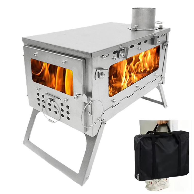 Titanium Folding Wood Stove Tent - DANCHEL T2 Titanium Tentkachel Opvouwbare Draagbare