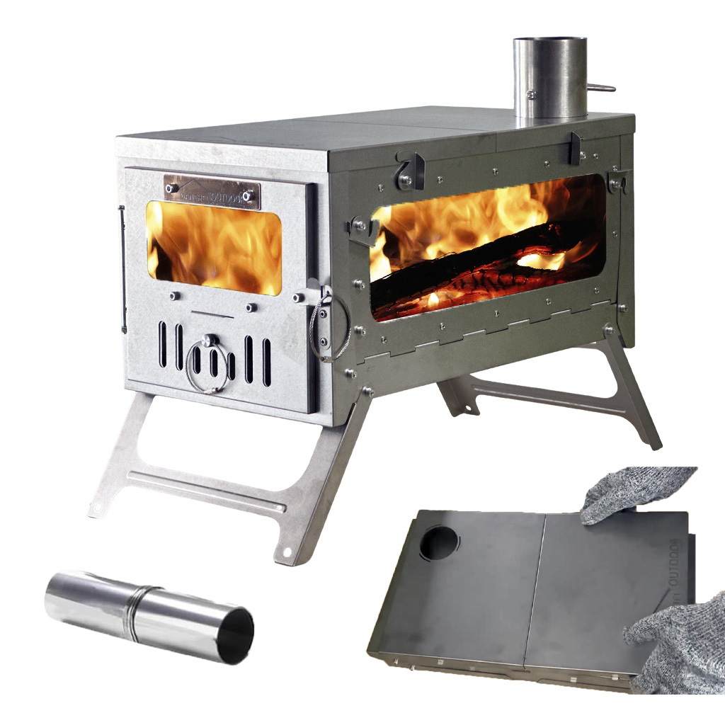 Ultralight Titanium Wood Stove Backpack - DANCHEL TSG Titanium Tentkachel, Ultralichte Opvouwbare