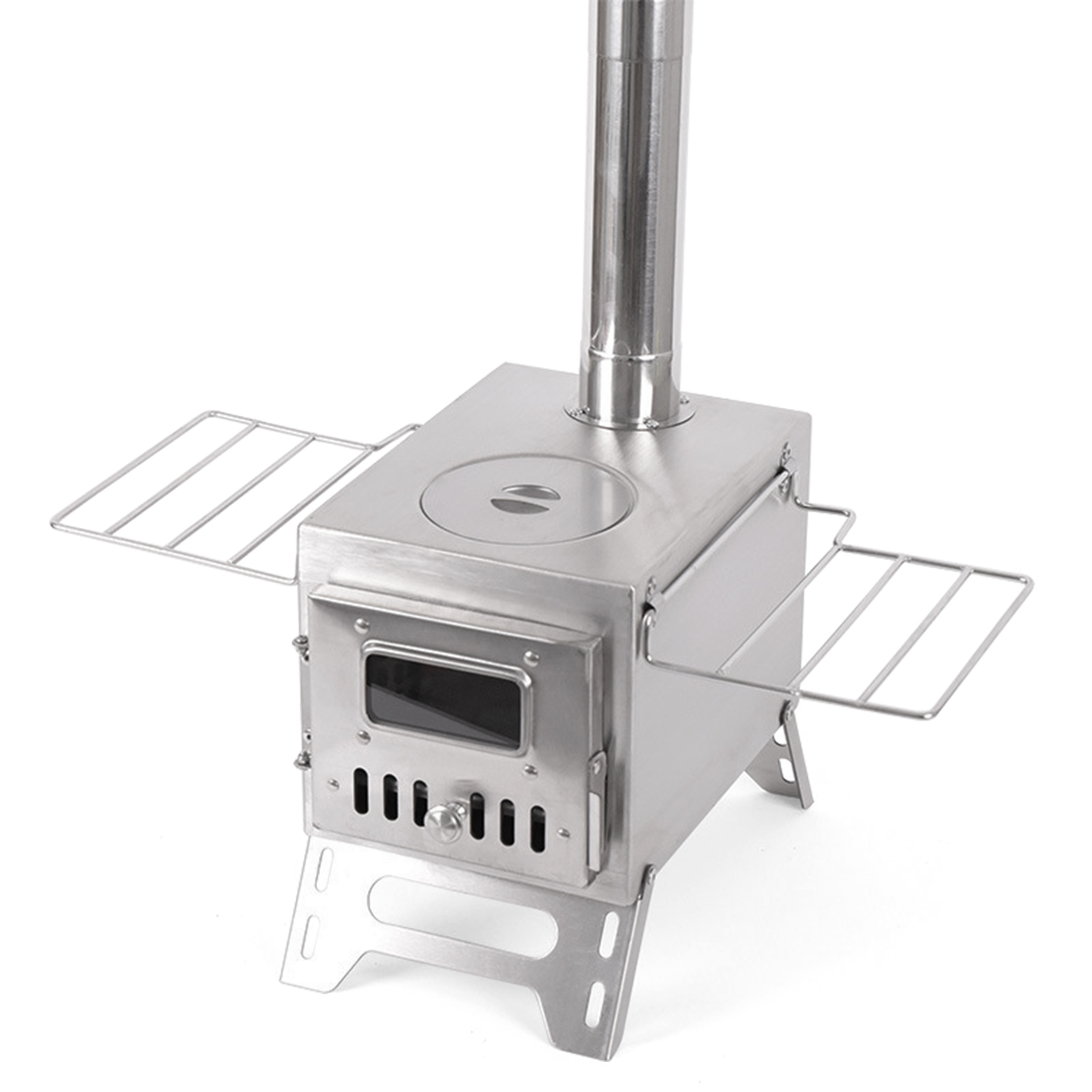 Titanium Wood Stove Glass Window - Outdoor Camping Houtkachel Brandhoutbrander Roestvrij staal