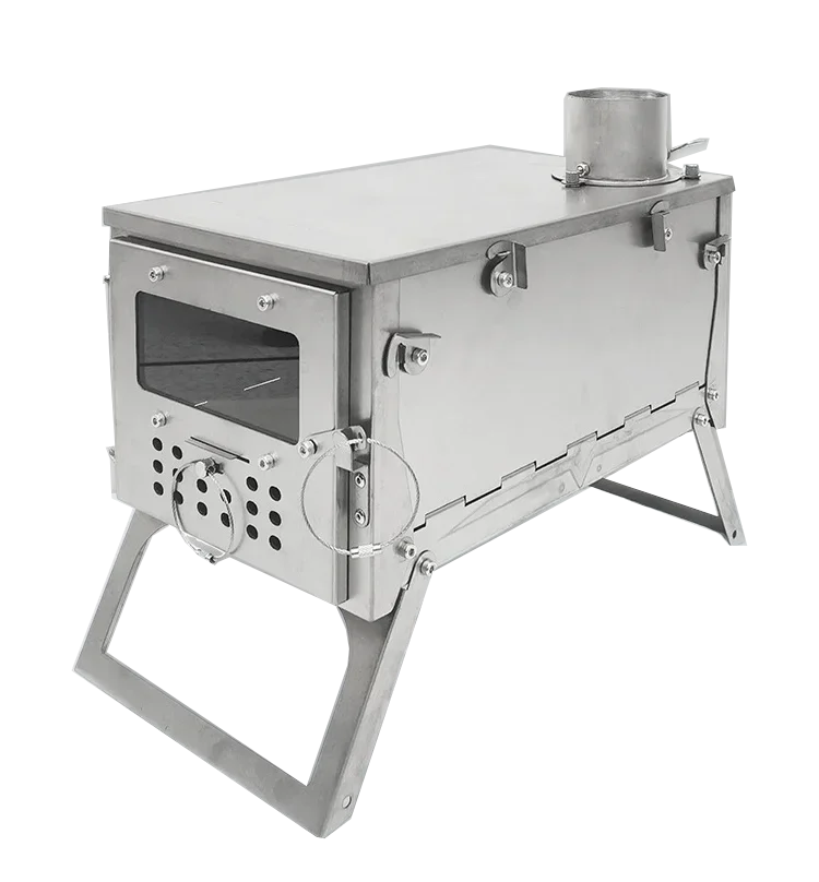 Titanium Folding Wood Stove Tent - Titanium houtkachel, draagbare opvouwbare warmte-tentkachel met