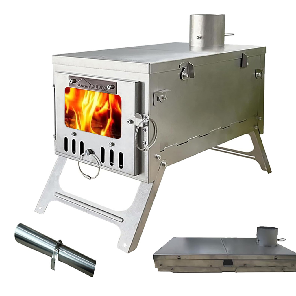 Ultralight Titanium Wood Stove Backpack - DANCHEL T6 Titanium Kachel Opvouwbare Tentkachel