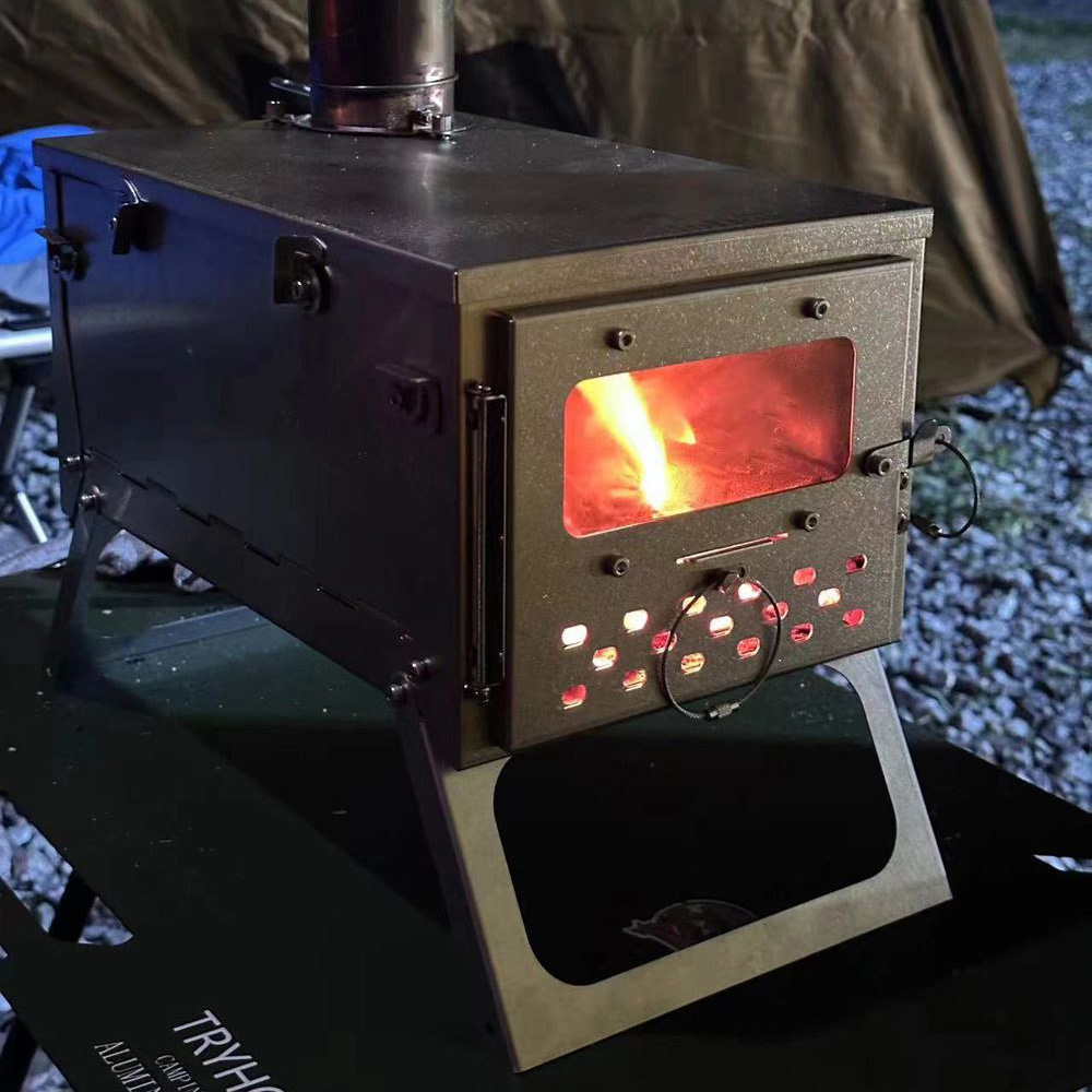 Titanium Folding Wood Stove Tent - Draagbare opvouwbare tentkachel, houtkachel, brazier, camping-houtkachel,